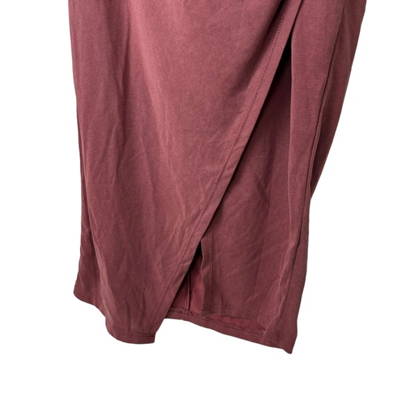 Lulu's Raise a Glass One Shoulder Midi Dress Size S Wedding Cocktail Rusty Rose - Picture 8 of 13